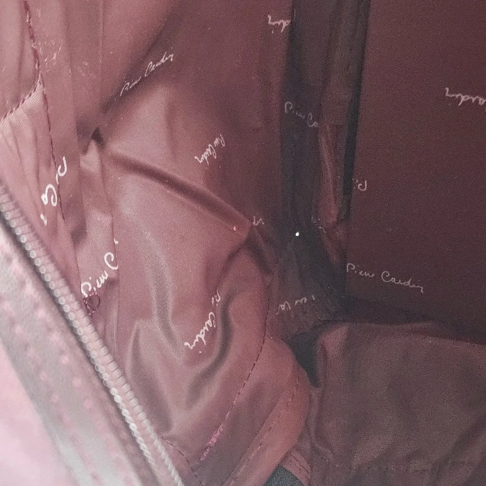 Vintage Pierre Cardin Burgundy Nylon Travel Duffle Gym Bag Made in Korea 15 Inch